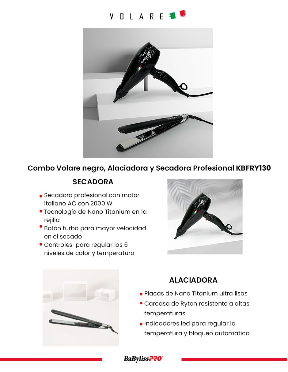 Secadora de cabello babyliss sin familia o colección kbfry130 6