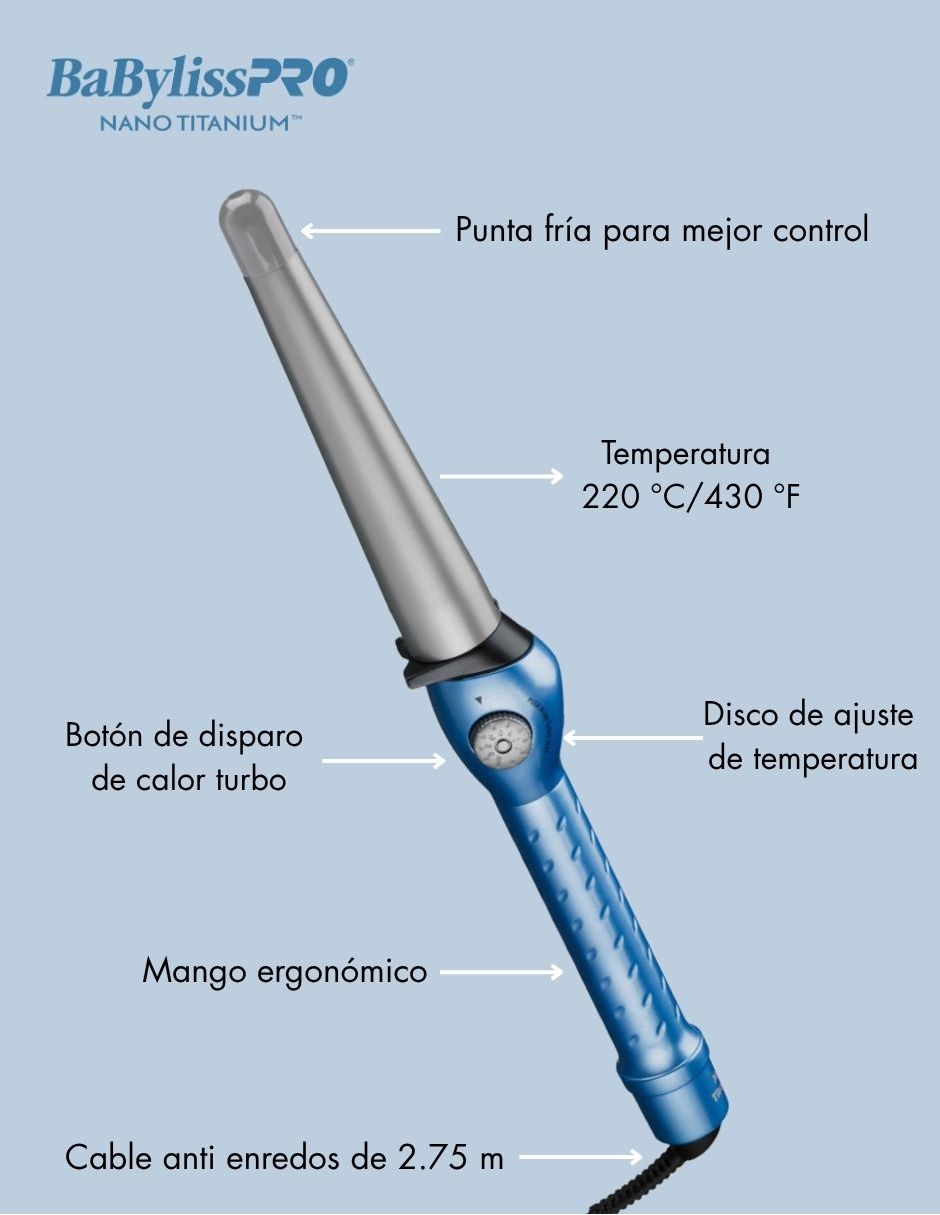 Rizadora de cabello Babyliss BABNT125TBES 28 mm de Nano Titanium 4