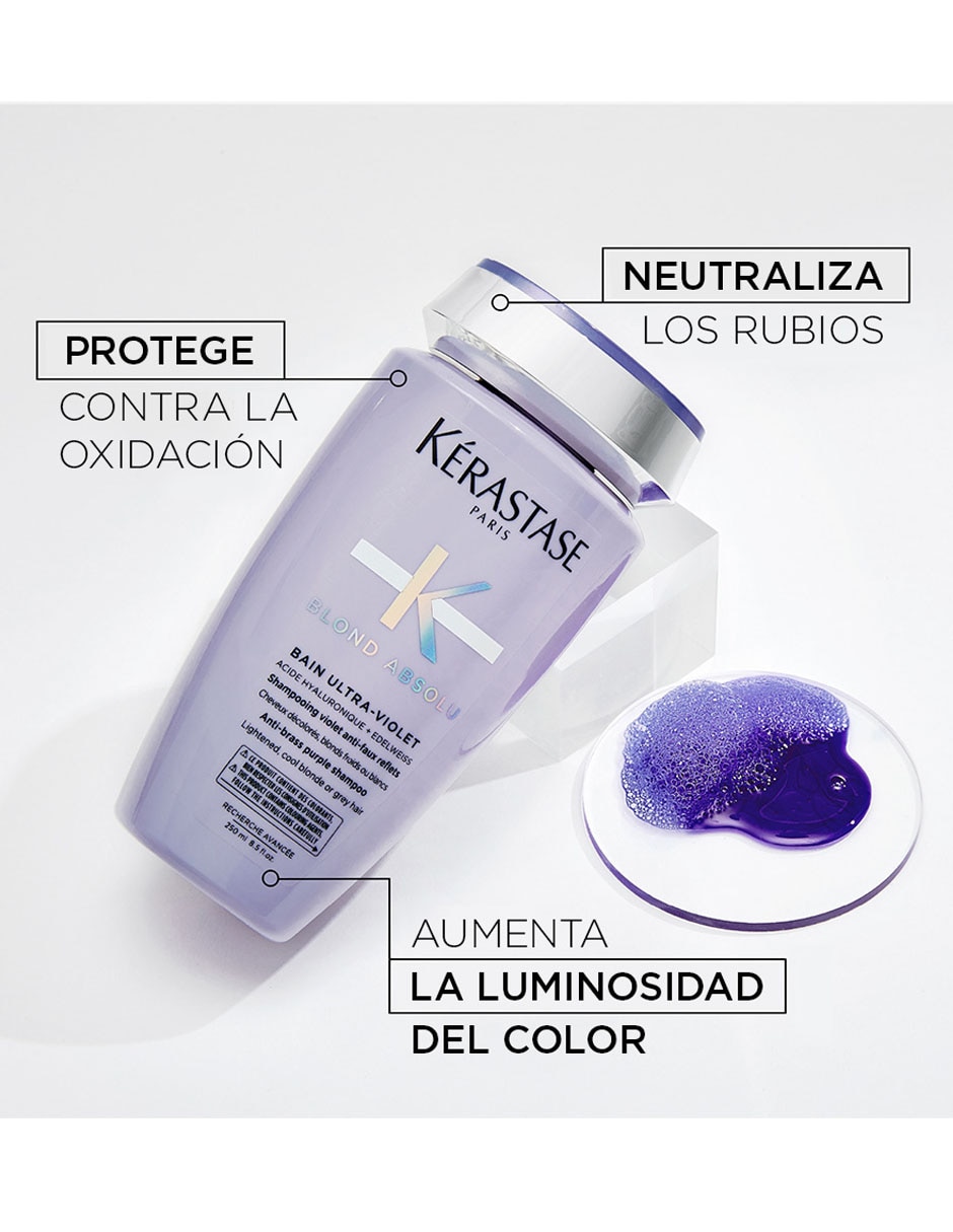 Shampoo para cabello para cabello Todo tipo Shampoo Matizador Para Cabello Rubio Blond Absolu Bain Ultra-Violet 250ml KERASTASE Blond Absolu Sin tamaño