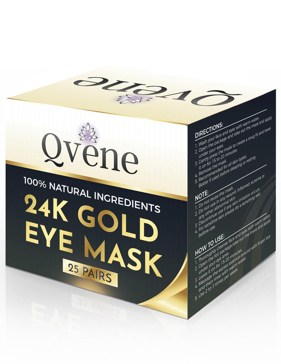 Set 25 pares mascarillas hidratantes contorno ojos de colágeno con partículas de oro 24K Qvene
