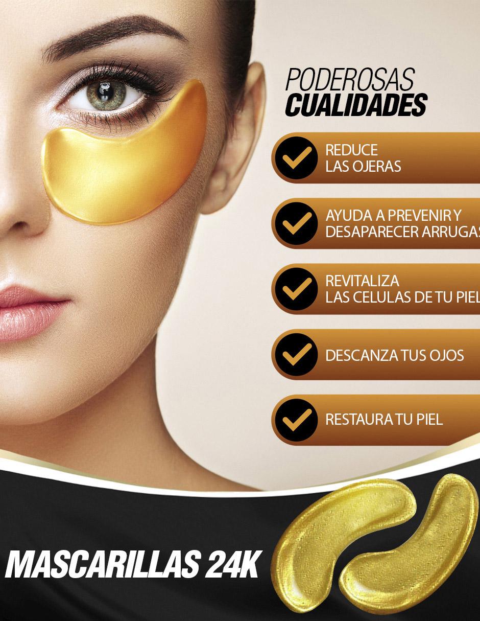 Set 25 pares mascarillas hidratantes contorno ojos de colágeno con partículas de oro 24K Qvene
