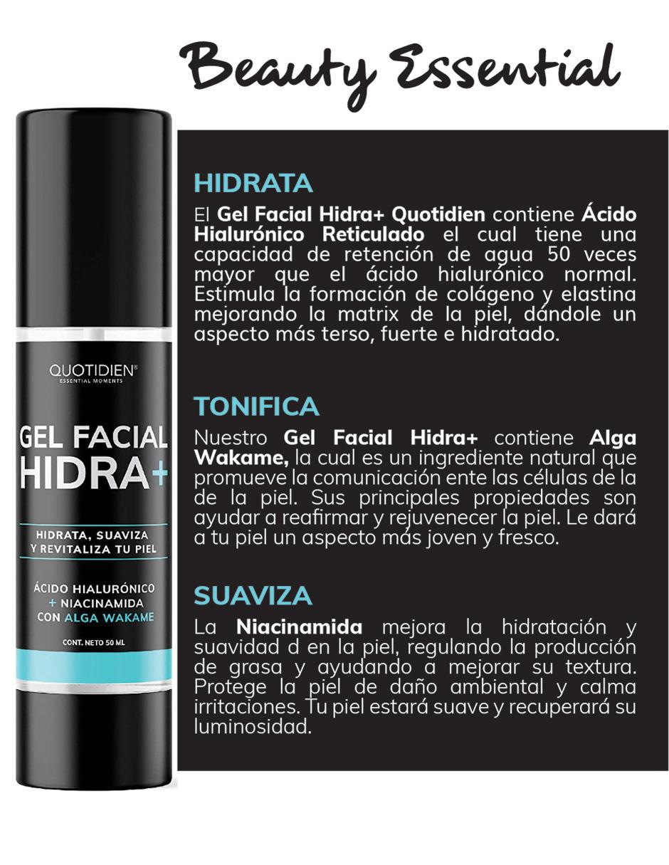 Gel Hidratante con Acido Hialuronico y Niacinanamida Skin Care Crema Facial Quotidien 50ml