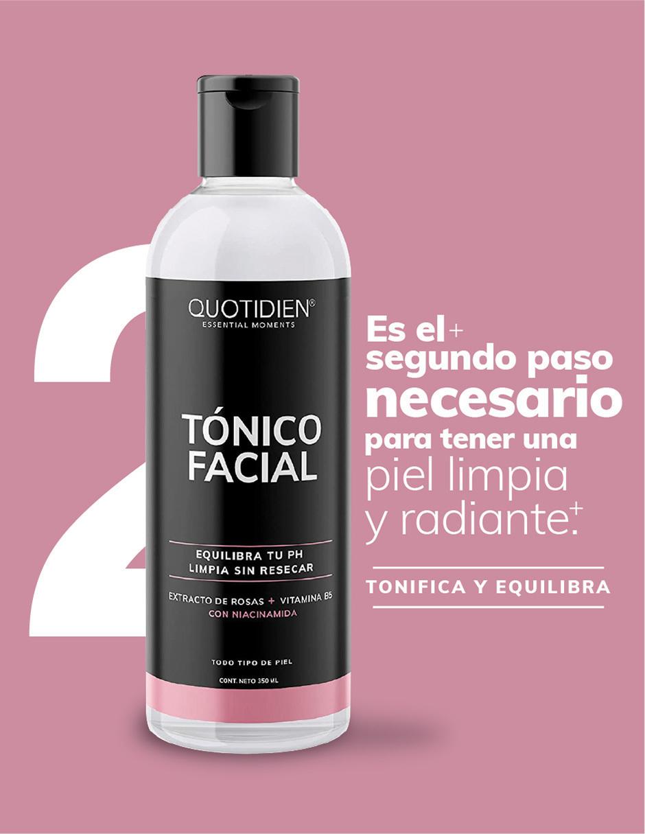 Tonico Facial con Agua de Rosas, Niacinamida y Colágeno Skin Care Facial Quotidien 350ml