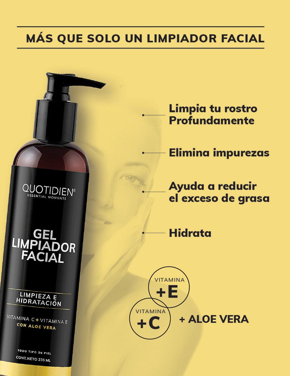 Gel Limpiador con Vitamina C + Aloe Vera Skin Care Facial Quotidien 235ml