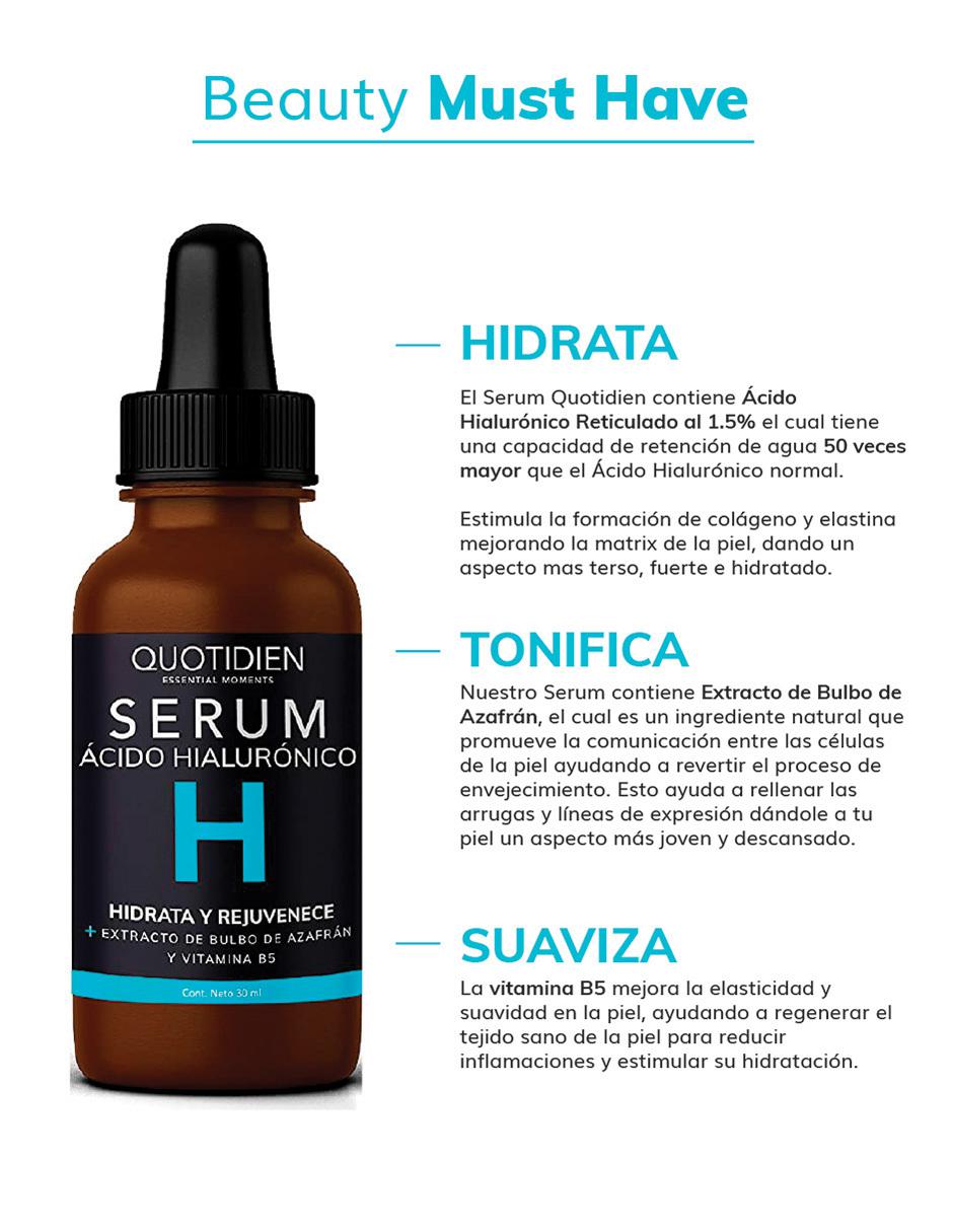 Kit Limpiador + Tónico + Serum Vitamina C + Acido Hialuronico Skin Care Suero Facial Quotidien