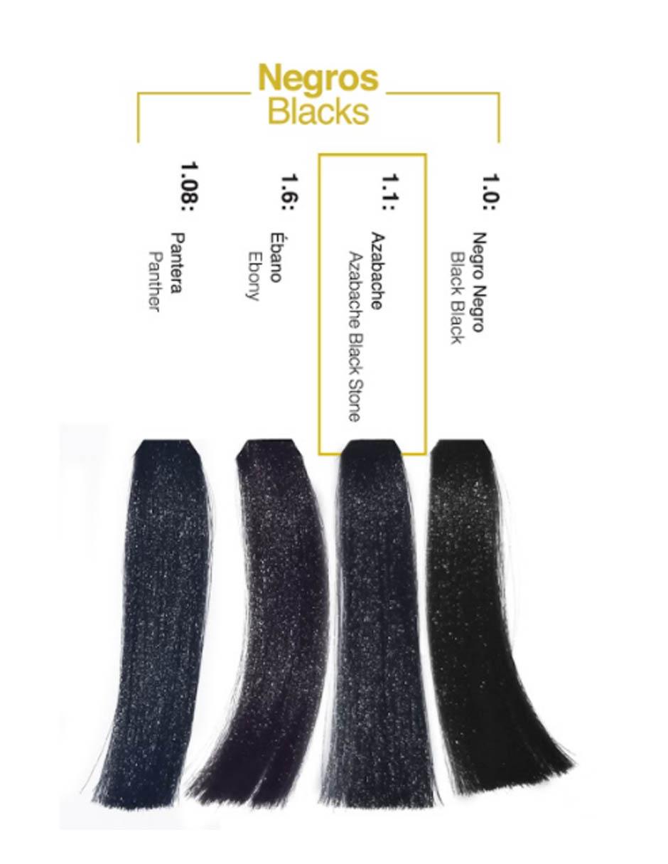 Tinte para cabello Hair Solution Gold tono 1.1 Azabache 2