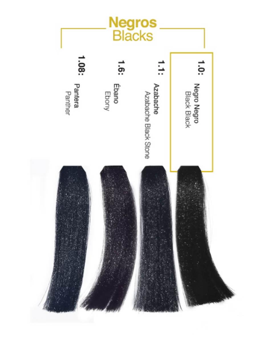 Tinte para cabello Hair Solution Gold tono 1.0 negro profundo 2