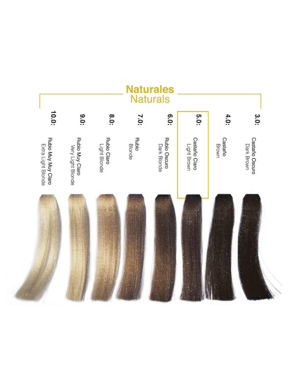 Tinte para cabello Hair Solution Gold tono 5.0 castaño claro profundo 2