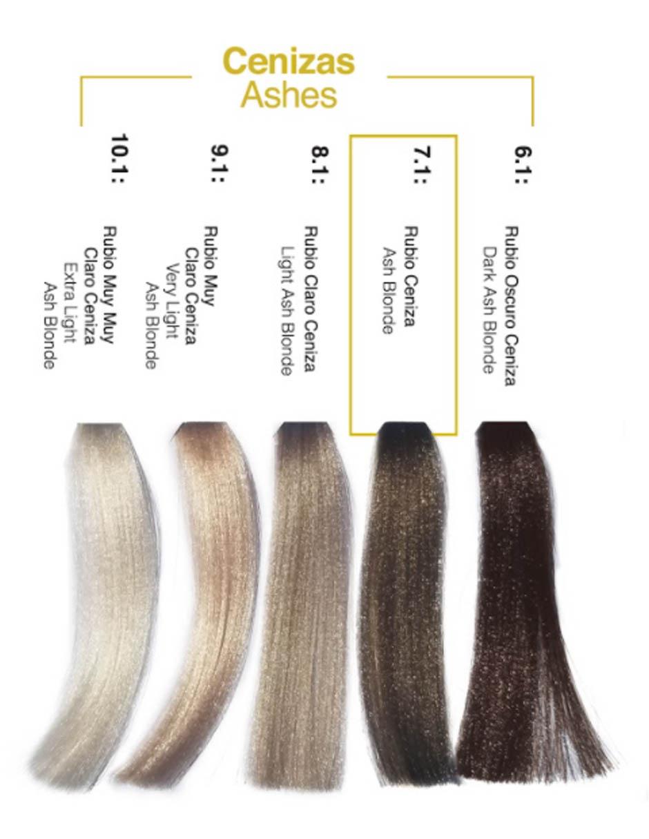Tinte para cabello Hair Solution Gold tono 7.1 rubio cenizo 2