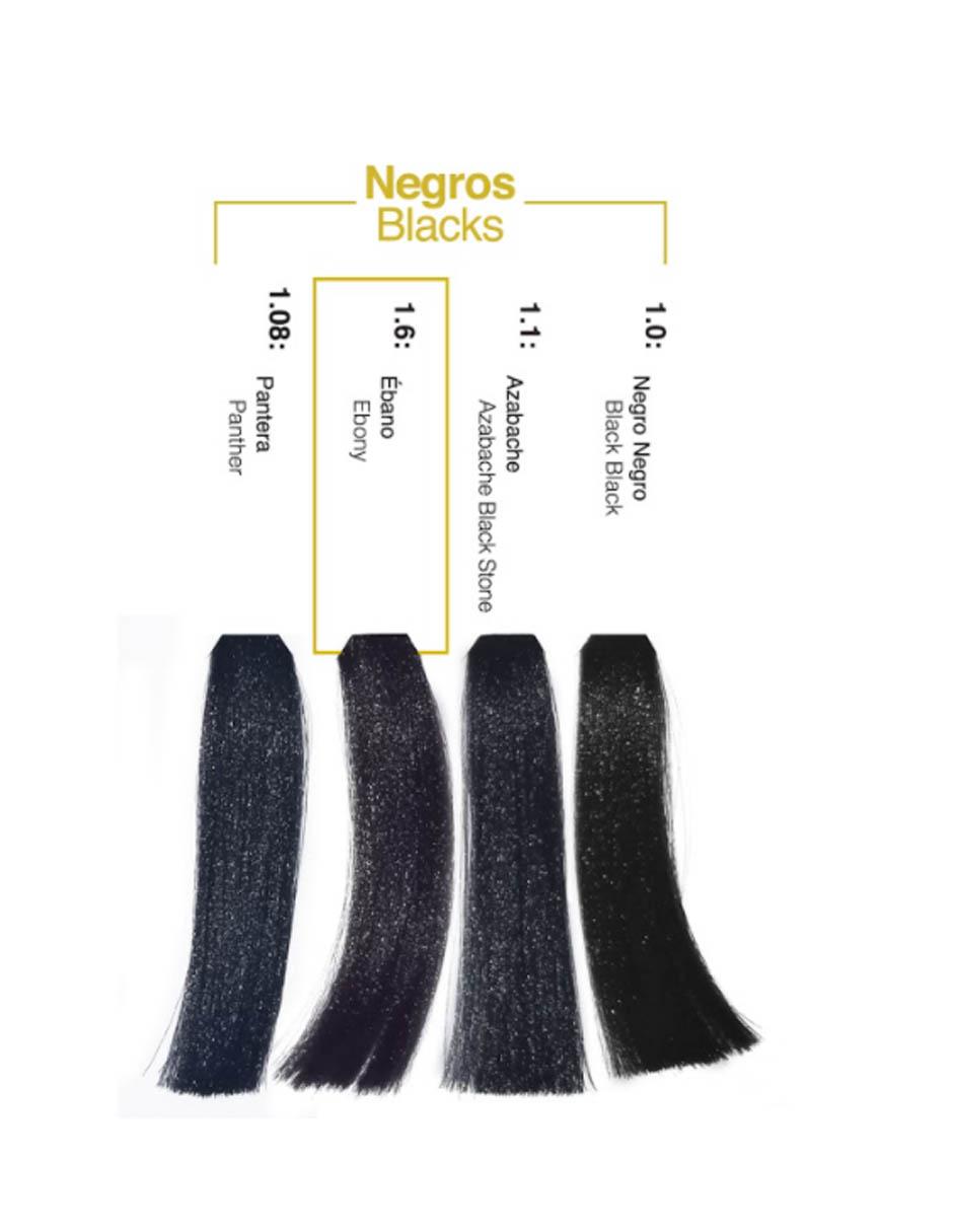Tinte para cabello Hair Solution Gold Alternative Care tono 1.06 Ébano