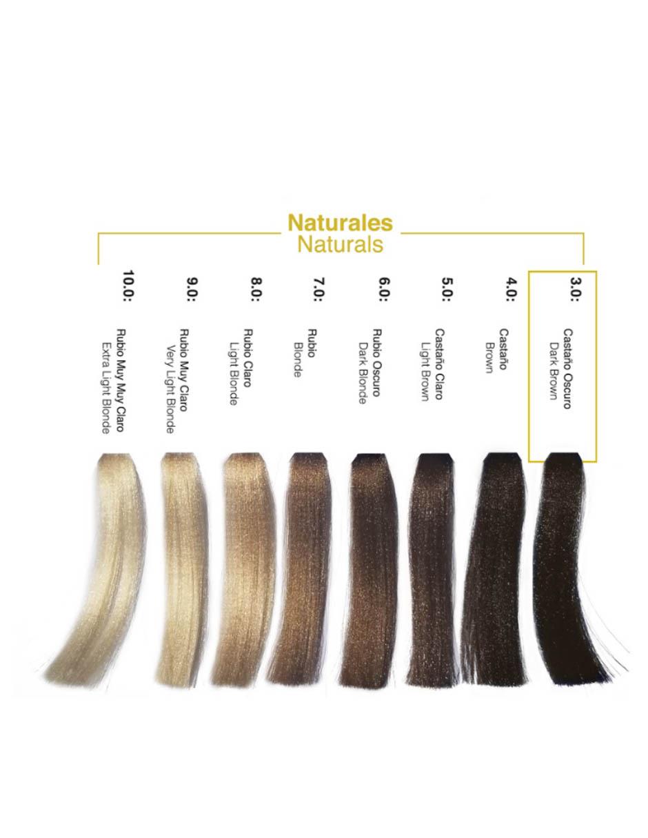 Tinte para cabello Hair Solution Gold tono 3.0 castaño obscuro profundo 2