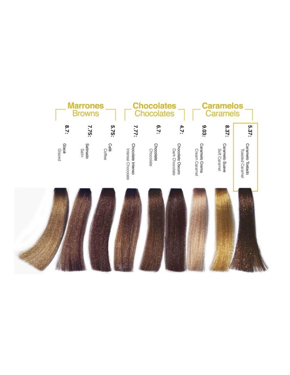 Tinte para cabello Hair Solution Gold tono 5.3 castaño claro dorado 2