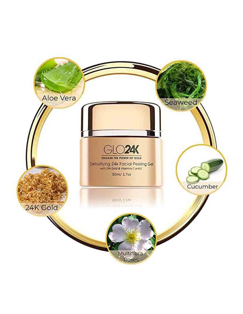 Gel exfoliante facial con oro de 24k GLO24K