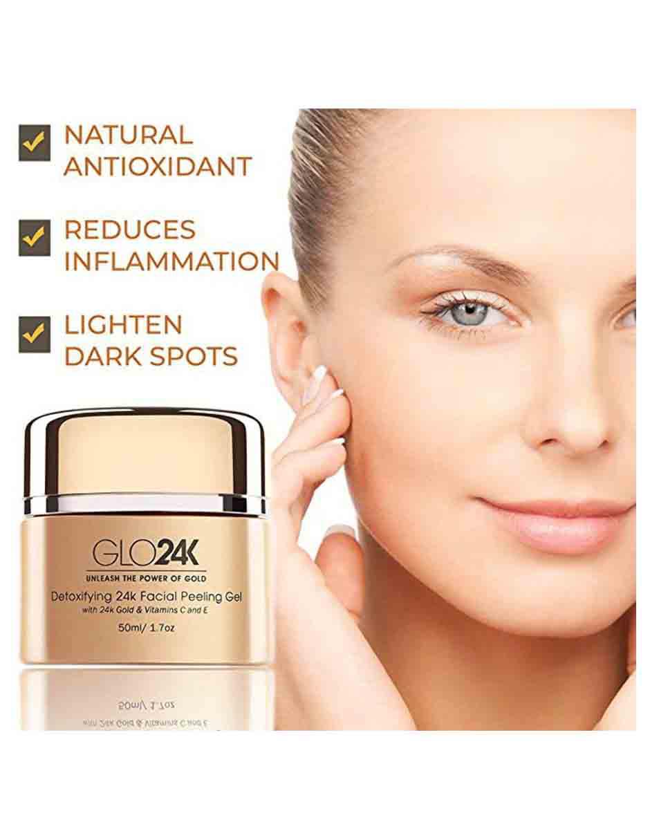 Gel exfoliante facial con oro de 24k GLO24K