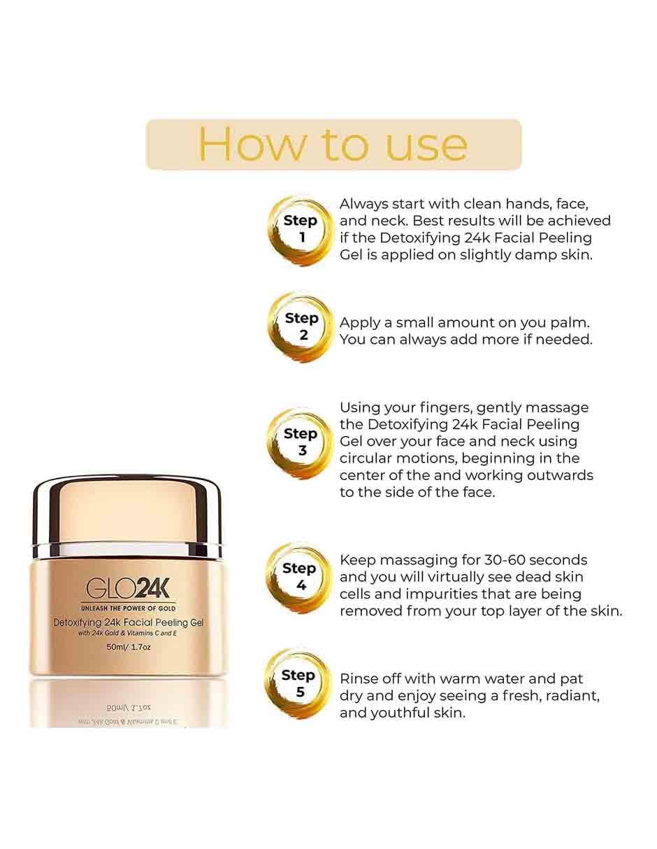 Gel exfoliante facial con oro de 24k Gel exfoliante facial con oro de 24k