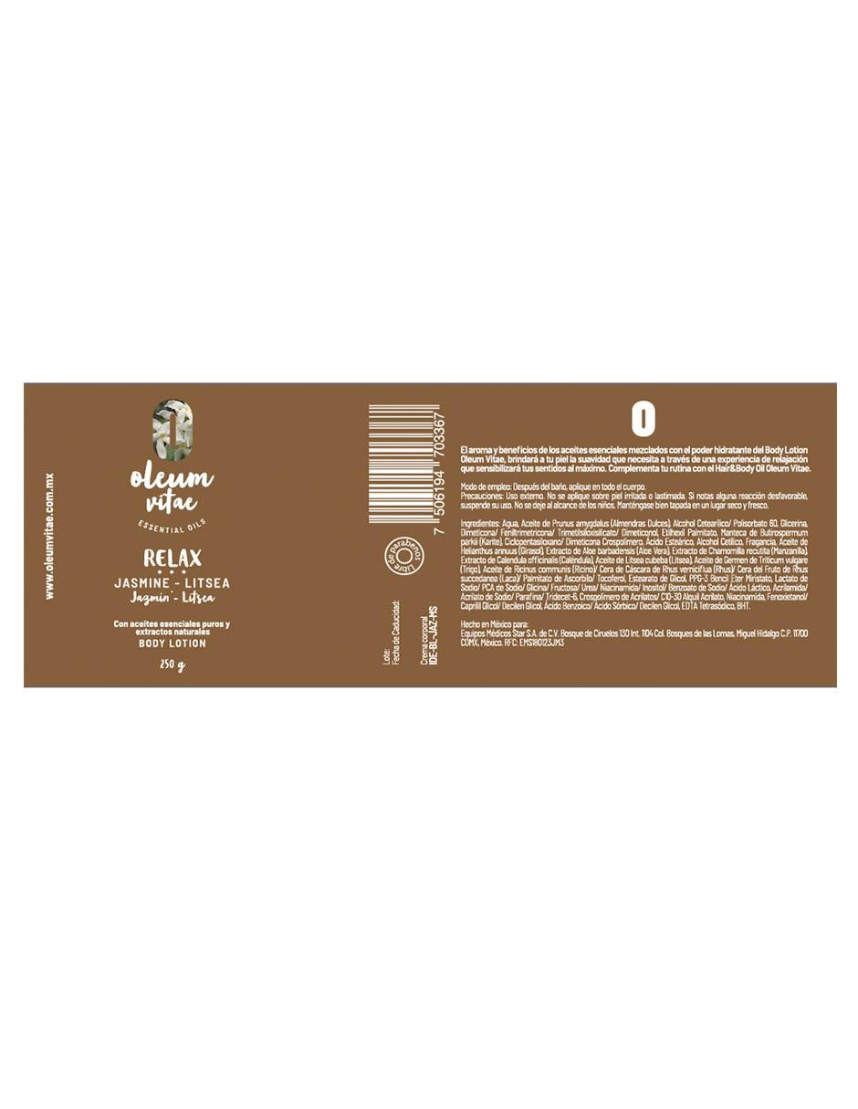 Body lotion Oleum Vitae Jasmine-Litsea unisex