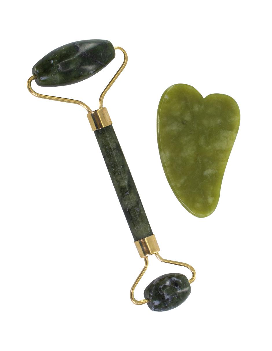Set rodillo de jade y Gua Sha para masaje facial Tutti