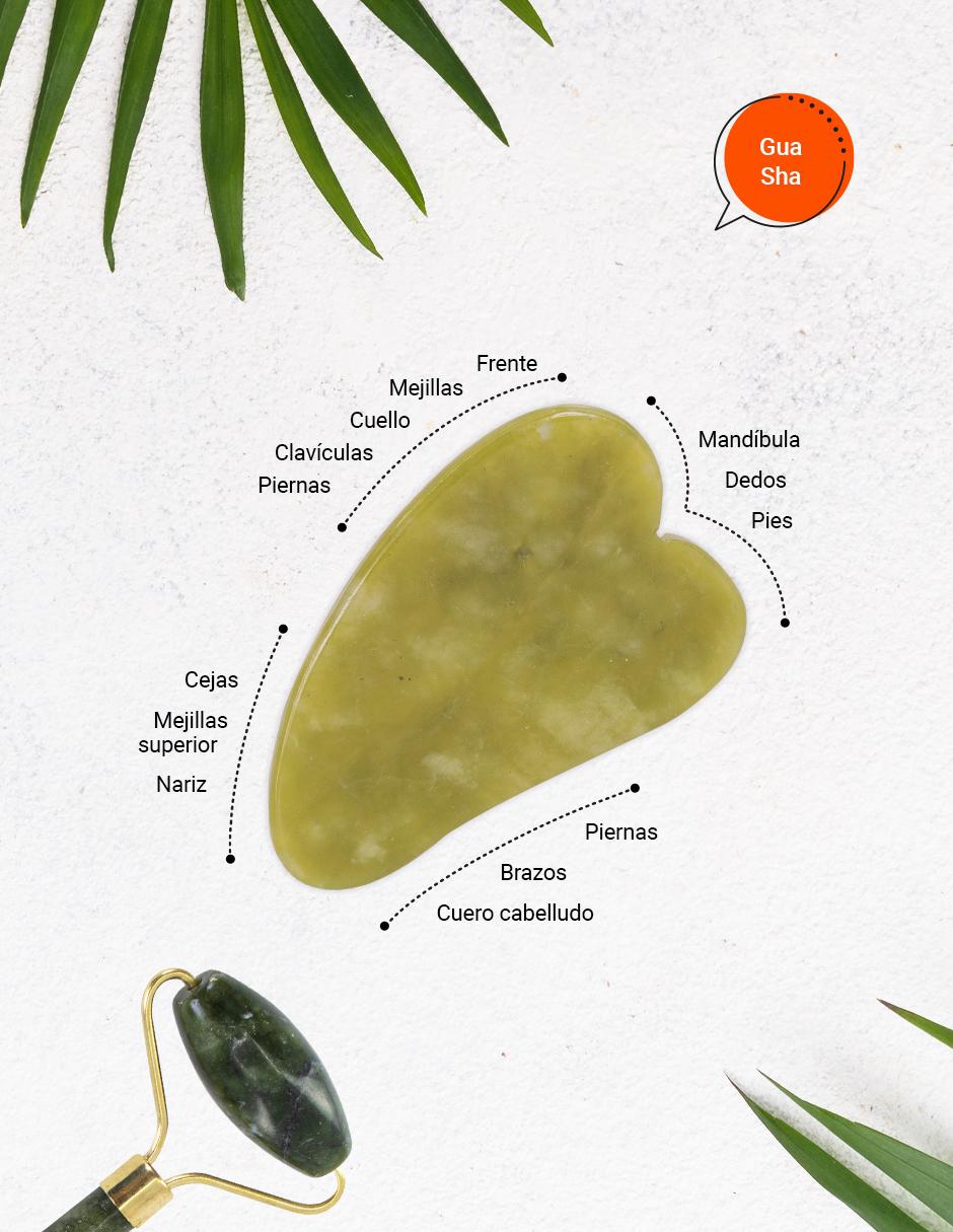 Set rodillo de jade y Gua Sha para masaje facial Tutti