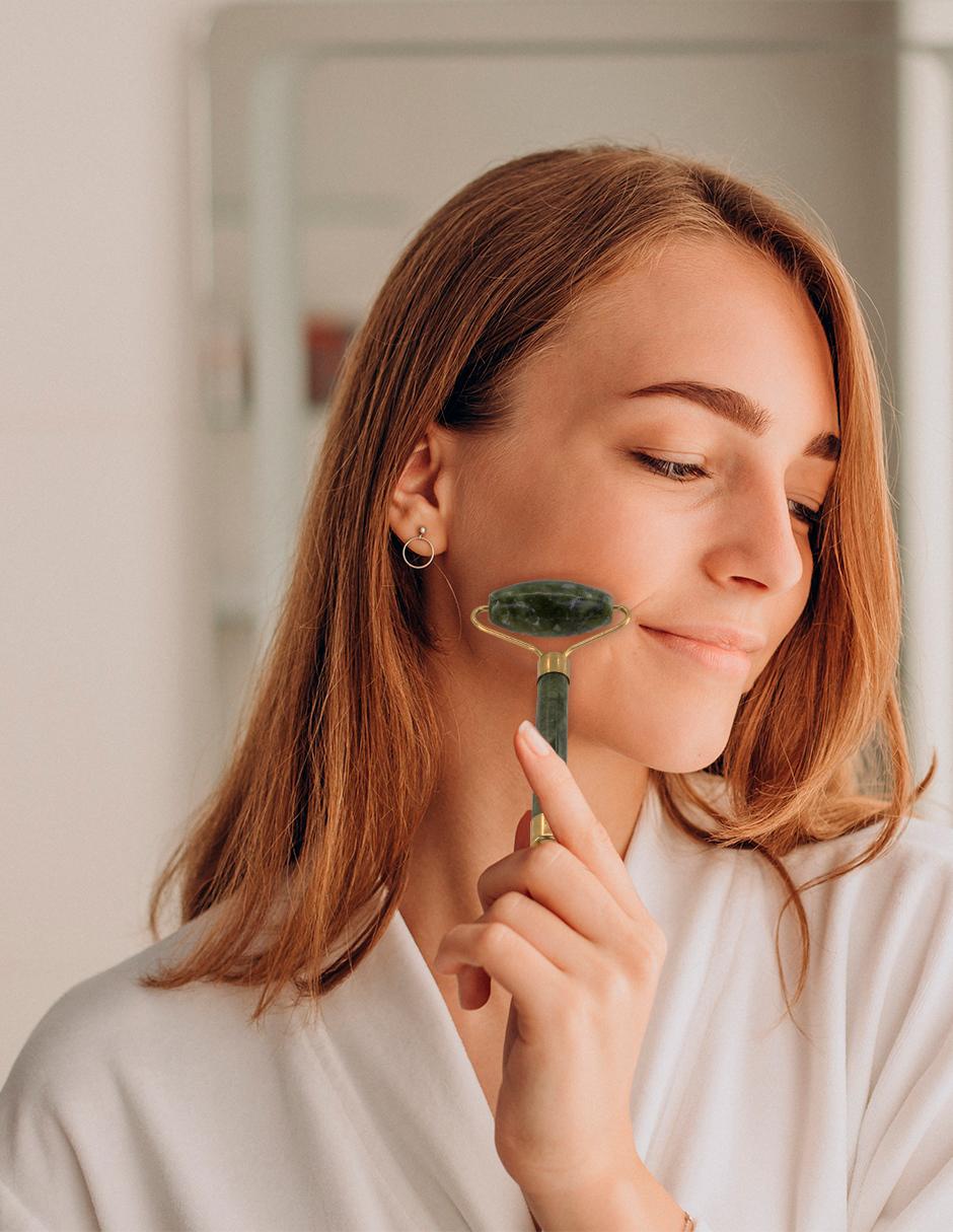 Set rodillo de jade y Gua Sha para masaje facial