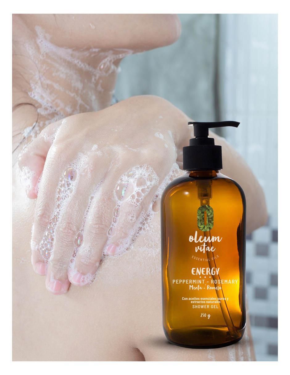 Gel de ducha hidratante con aceite esencial de romero y menta para piel mixta Gel de ducha hidratante con aceite esencial de romero y menta para piel mixta