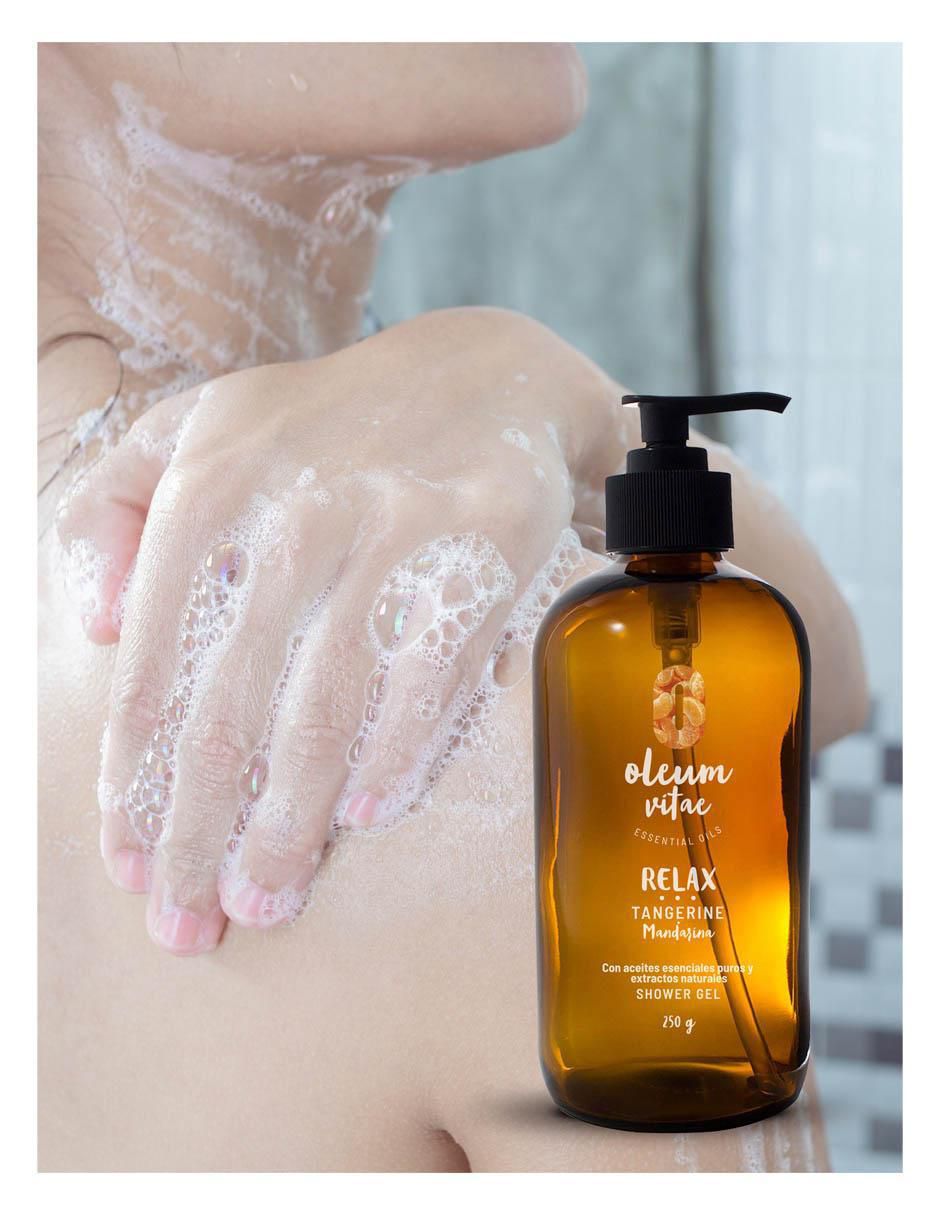 Gel de ducha hidratante con aceite esencial de mandarina para piel mixta