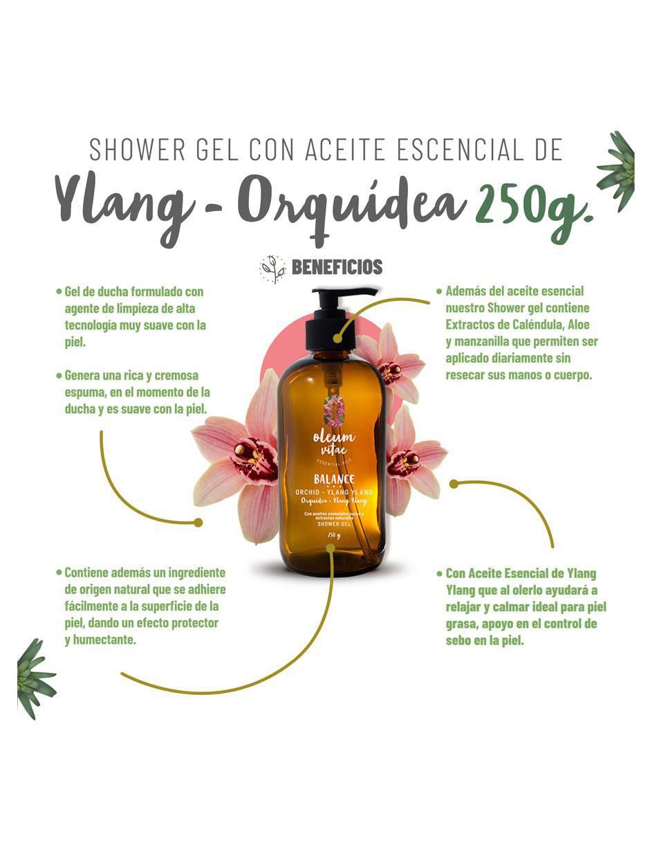 Gel de ducha hidratante con aceite esencial de ylang ylang Oleum Vitae para piel mixta