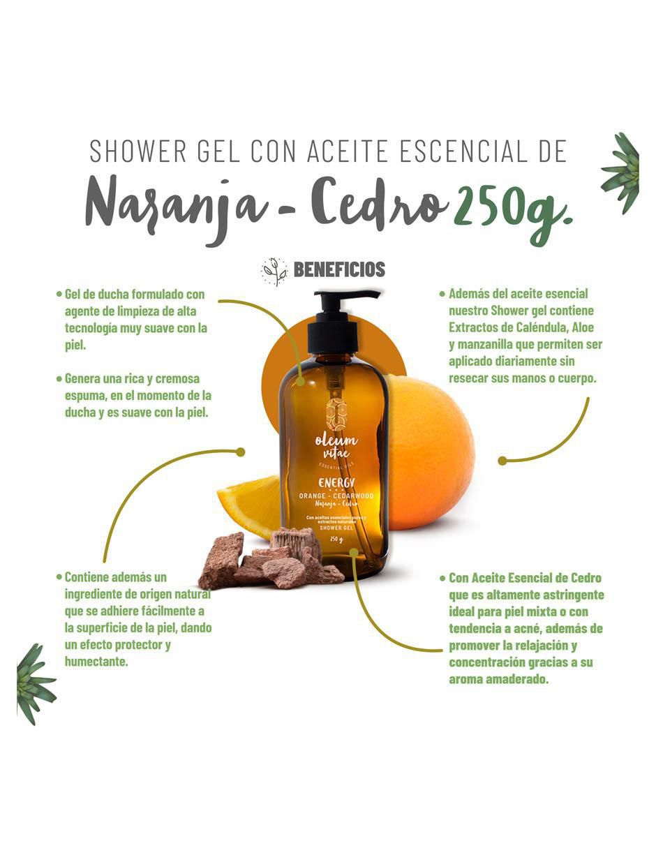 Gel de ducha hidratante con aceite esencial de naranja Oleum Vitae para piel mixta