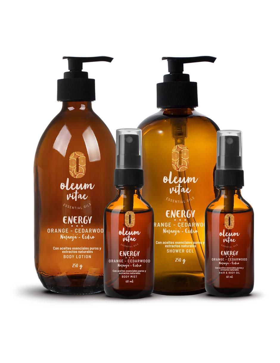 Gel de ducha hidratante con aceite esencial de naranja Oleum Vitae para piel mixta