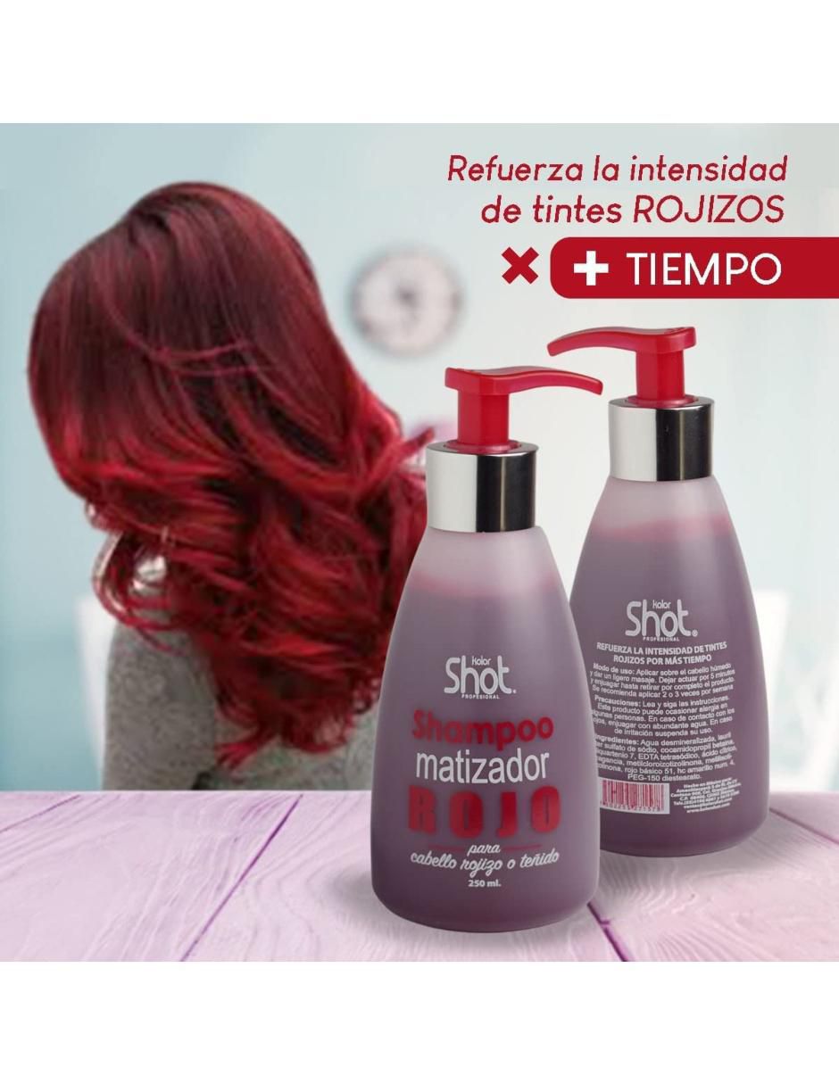 Shampoo para cabello Rojo Kolor Shot 250 ml 5