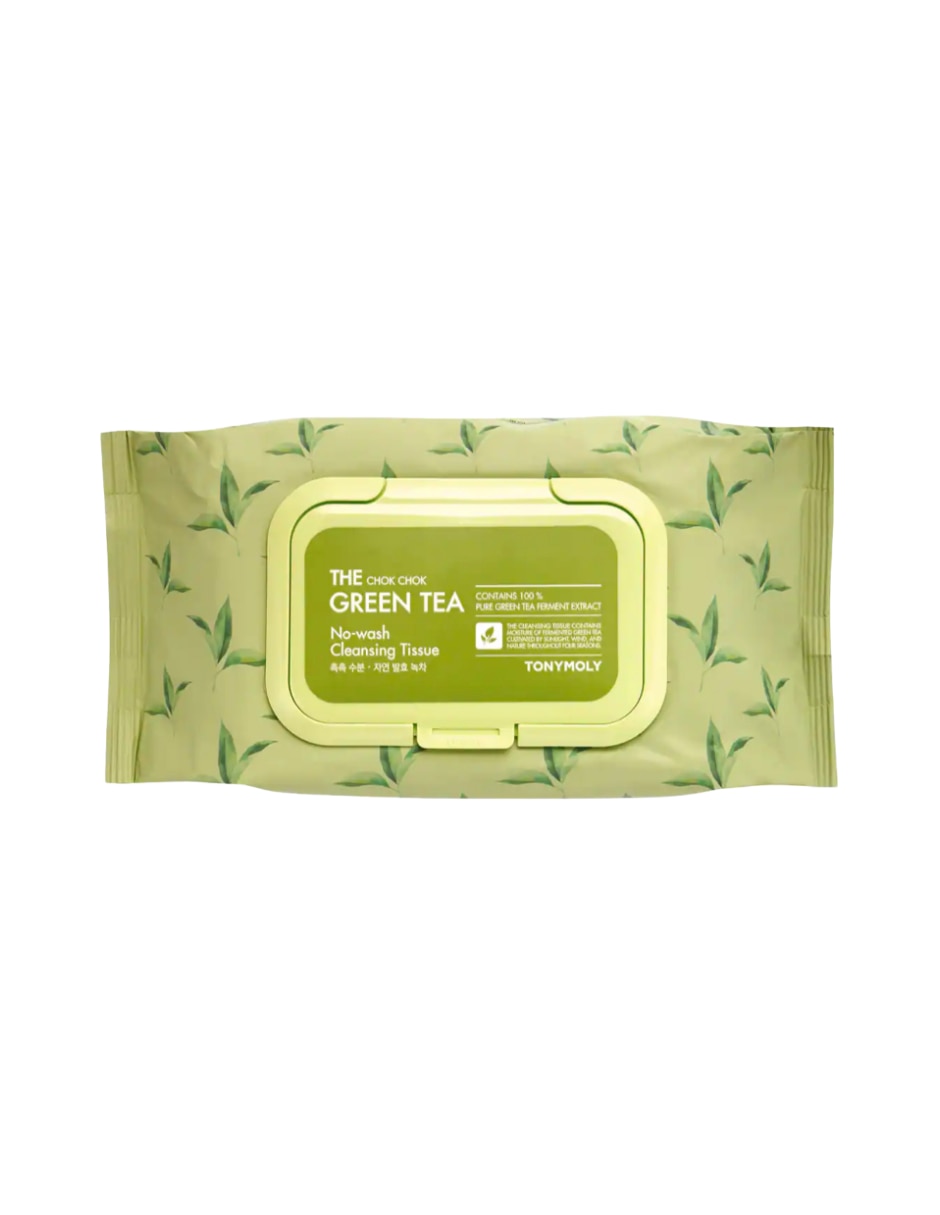 Limpiador facial The chok chok green tea cleansing tissue Tony Moly The chok chok green tea para purificar