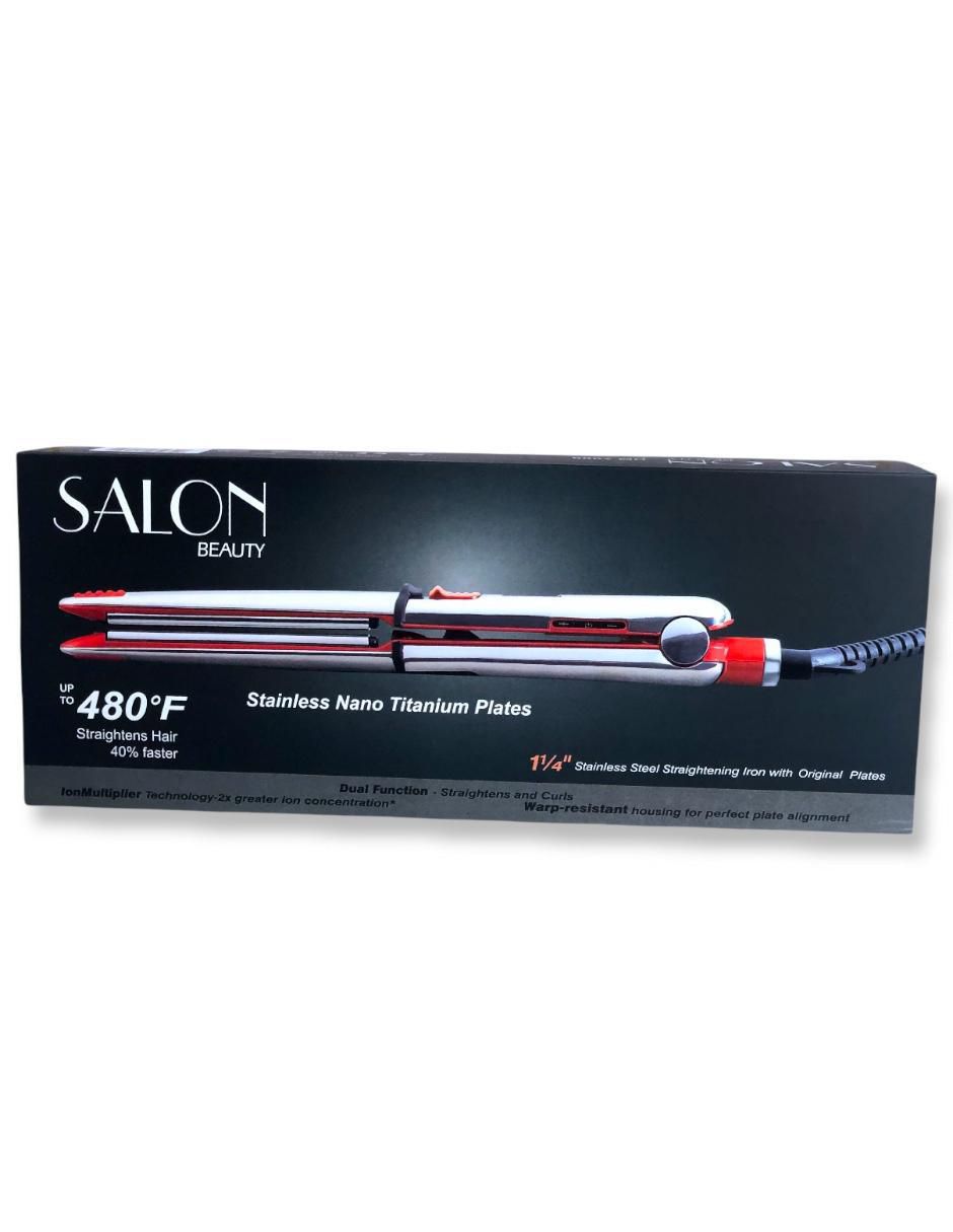 Alaciadora Salon Beauty Stainless Steel 2 in 1 Curling Wand placas de titanio