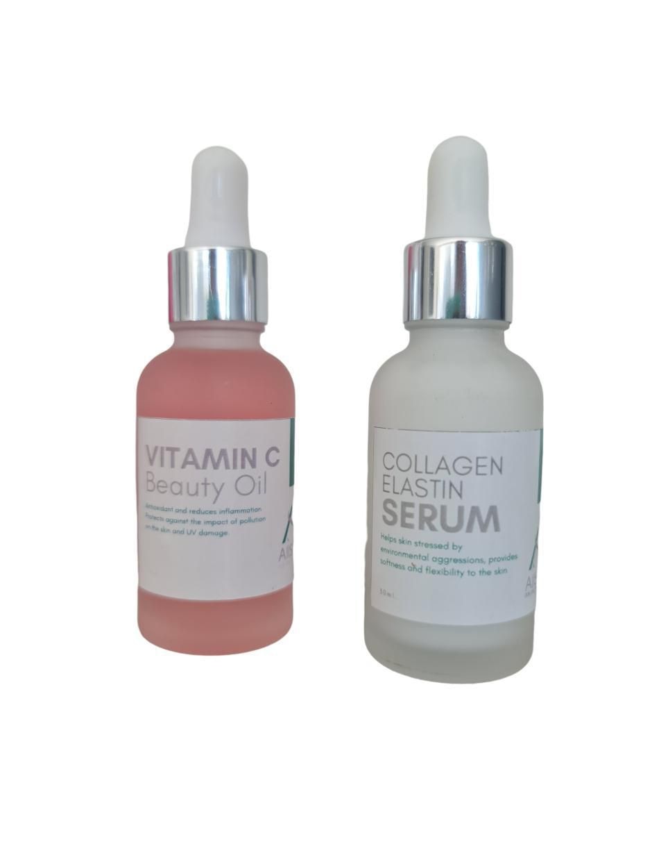 Sérum antiedad facial Kit con Vitamina C y Colágeno/Elastna todo tipo piel