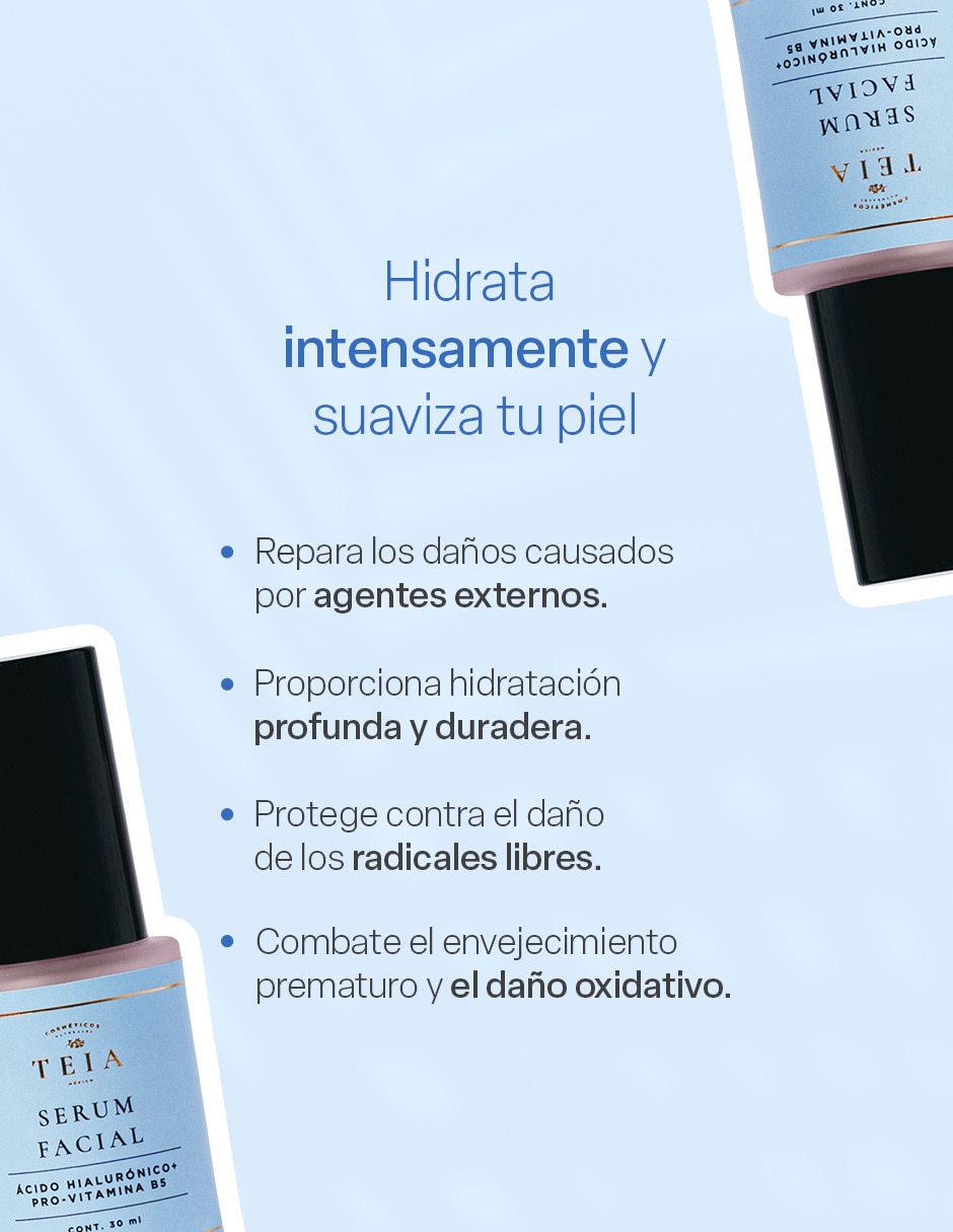 Sérum facial Ácido Hialurónico + Pro - Vitamina B5 Teia todo tipo piel
