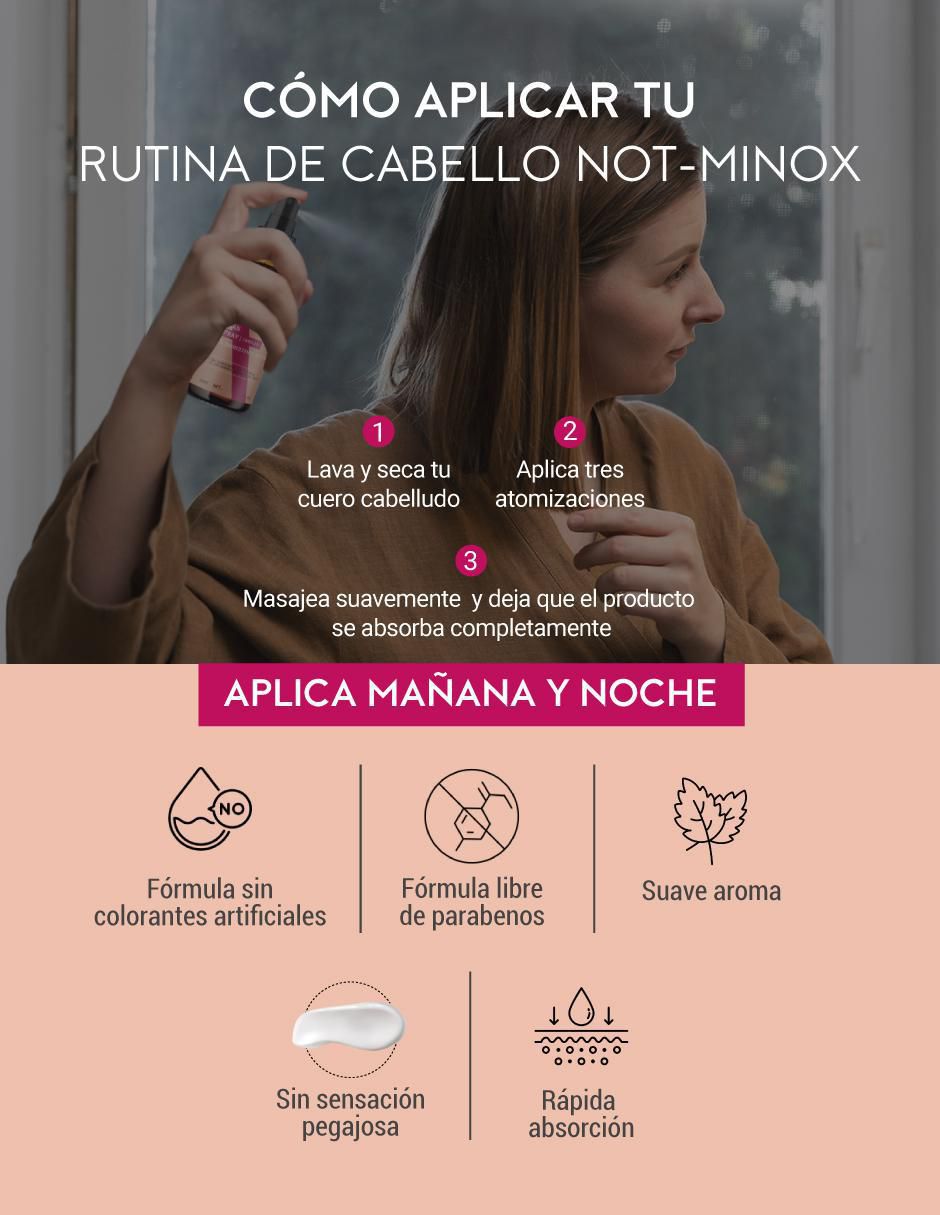 Tratamiento para cuero cabelludo Spray para Crecimiento de Cabello Not-Minox Notminox crecimiento Not Minox