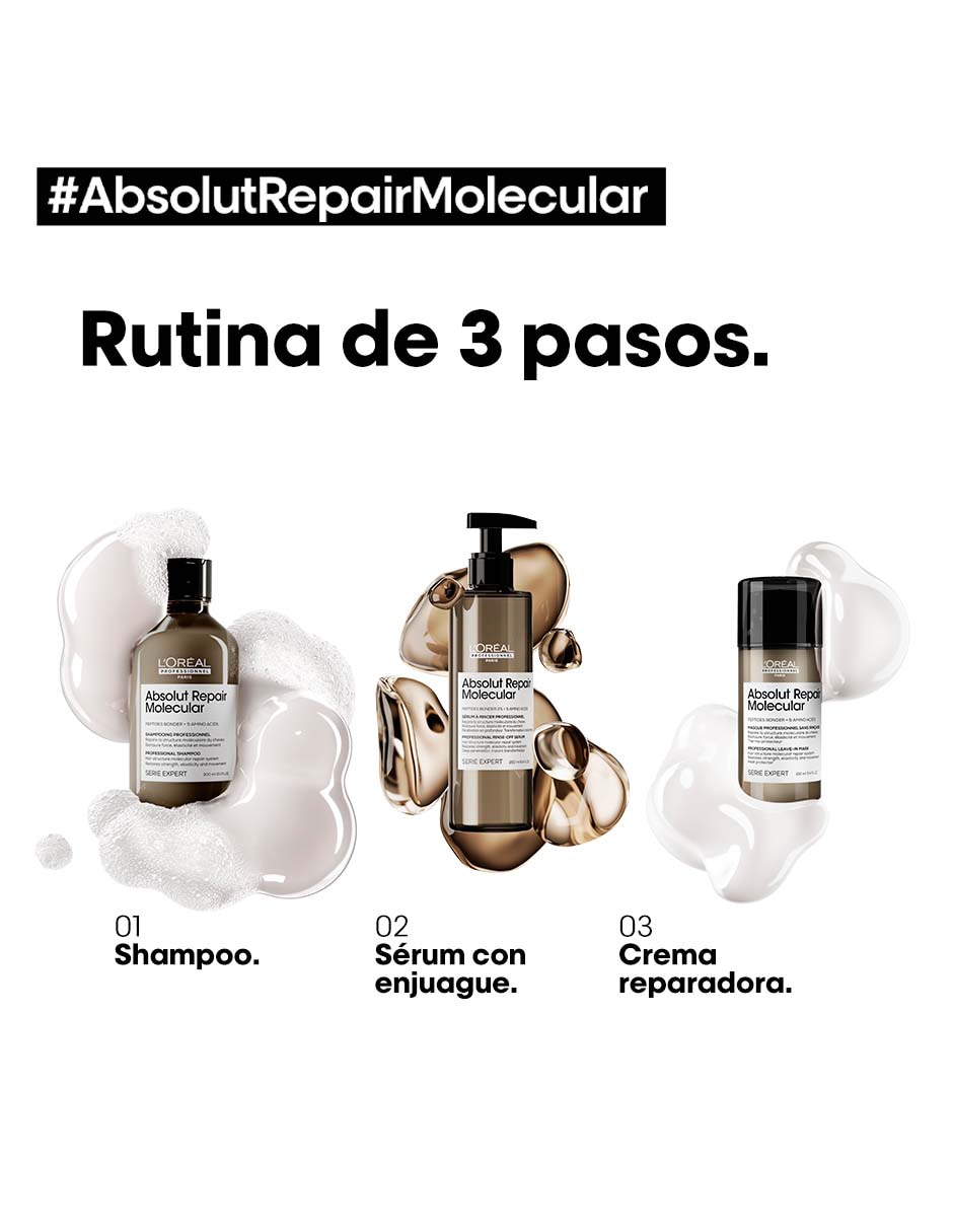 Shampoo reparador para cabello Absolut Repair Molecular 300 ml 4