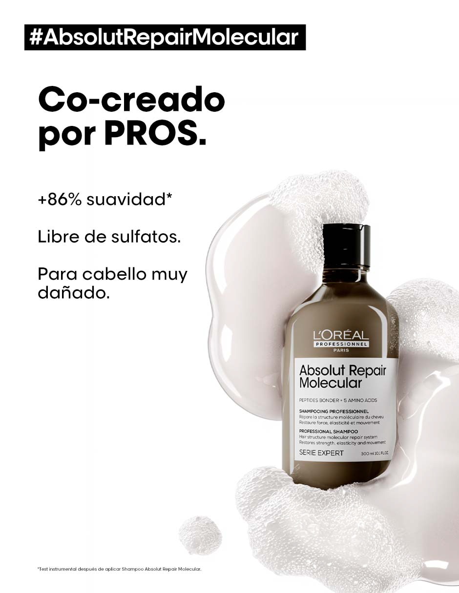 Shampoo reparador para cabello Absolut Repair Molecular 300 ml 6