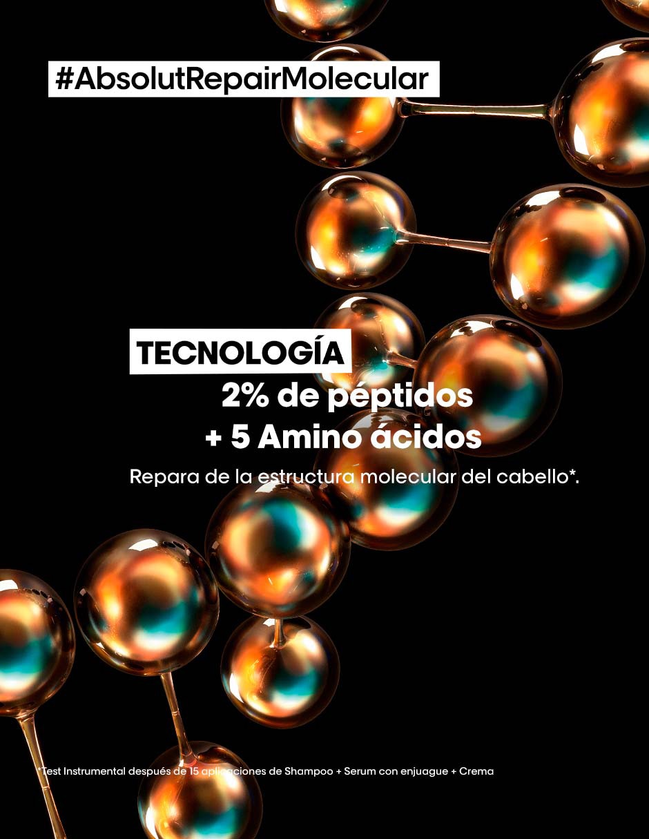 Shampoo reparador para cabello Absolut Repair Molecular Serie Expert 500 ml 6