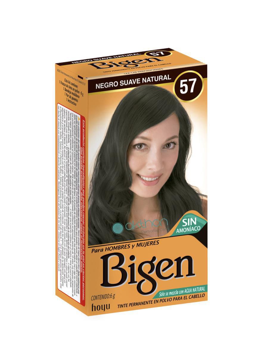 Tinte para cabello permanente en polvo Bigen Naturales tono 2.1 negro azulado