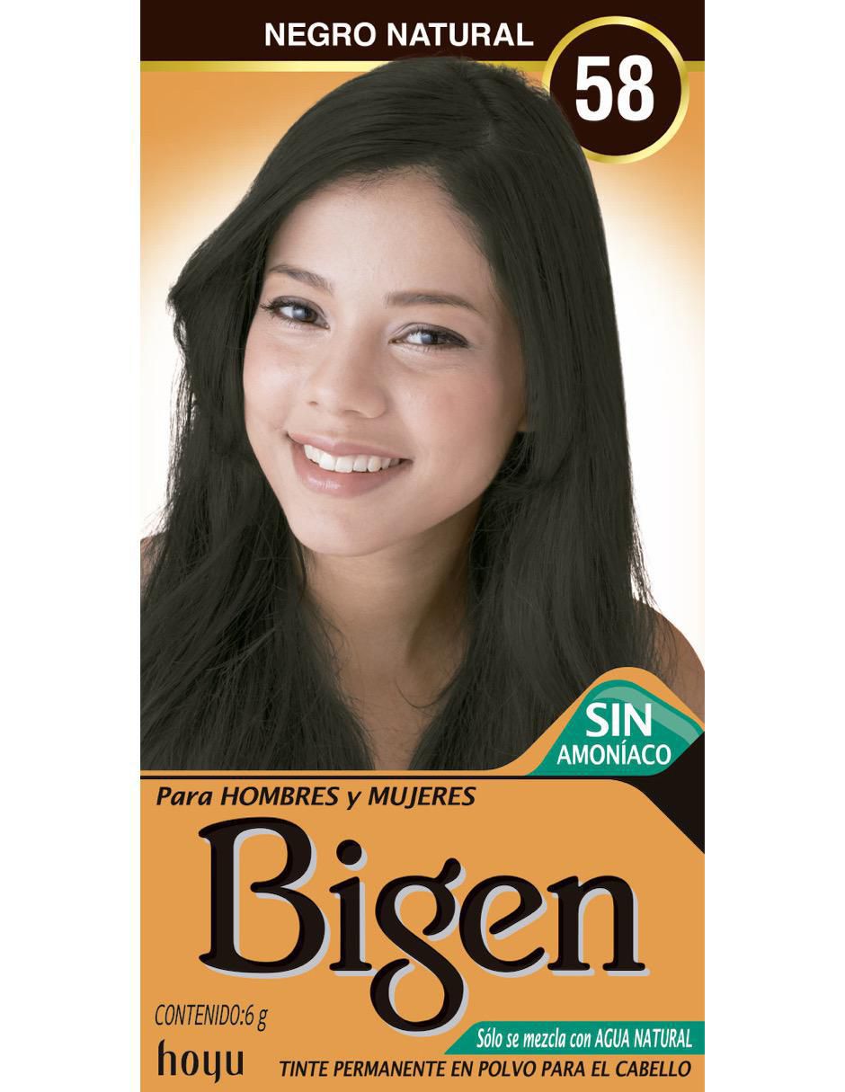 Tinte para cabello permanente en polvo Bigen Naturales tono 1.0 negro profundo