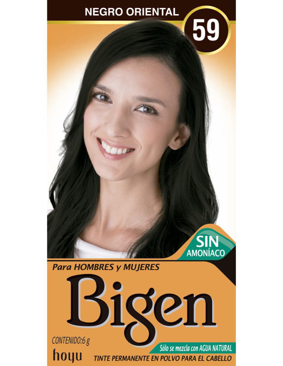 Tinte para cabello permanente en polvo Bigen Naturales tono 1.0 negro profundo