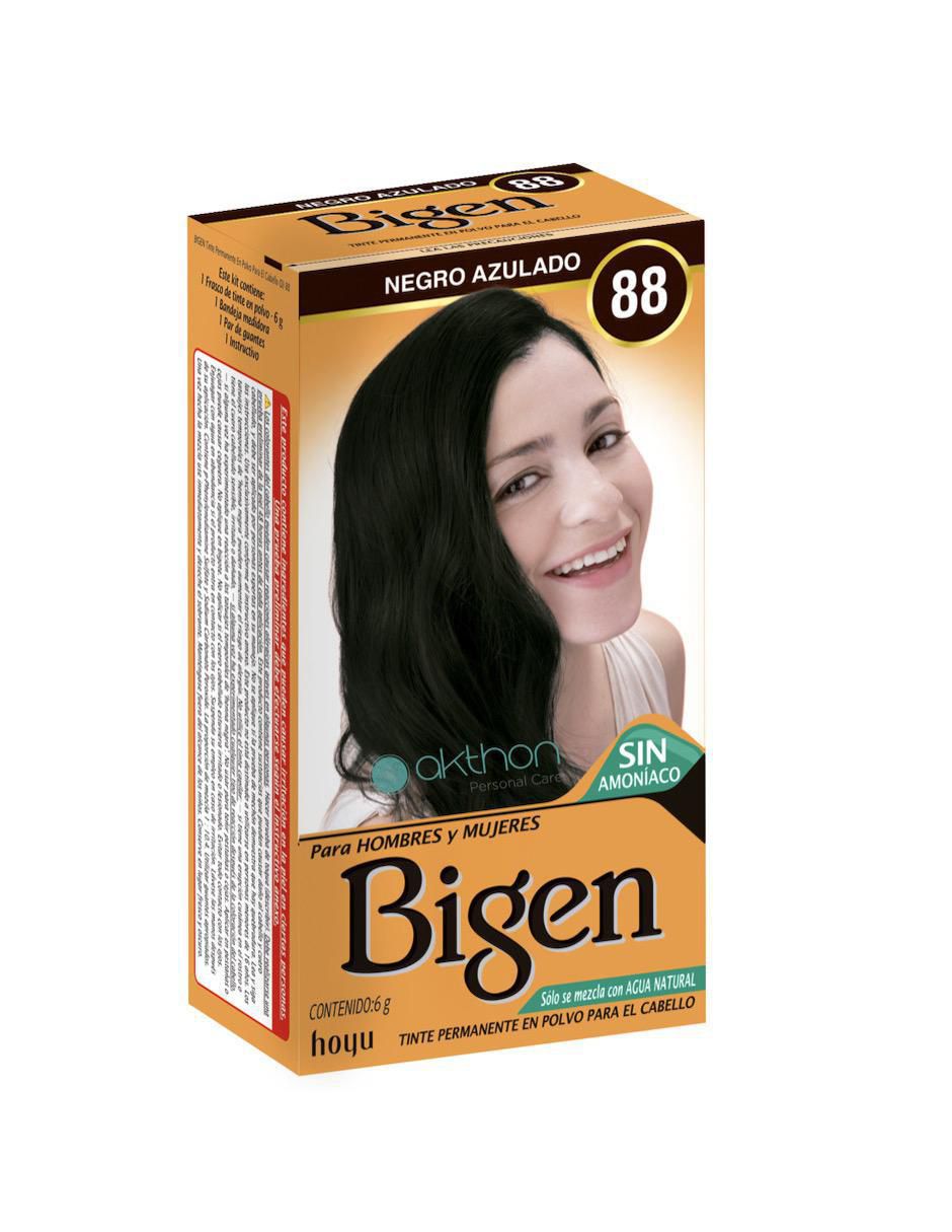 Tinte para cabello permanente en polvo Bigen Naturales tono 2.1 negro azulado