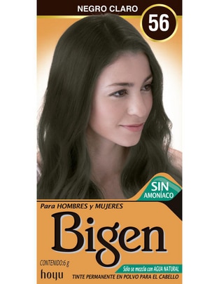Tinte para cabello permanente en polvo Bigen Naturales tono 2.1 negro azulado