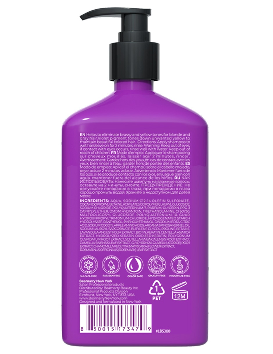 Shampoo matizador de canas para cabello 380 g 2