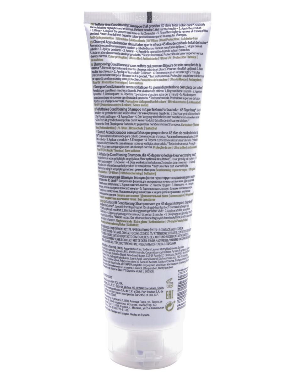 Shampoo protector de color para cabello reflejos y Cabello Blanco 45 Days 280 ml