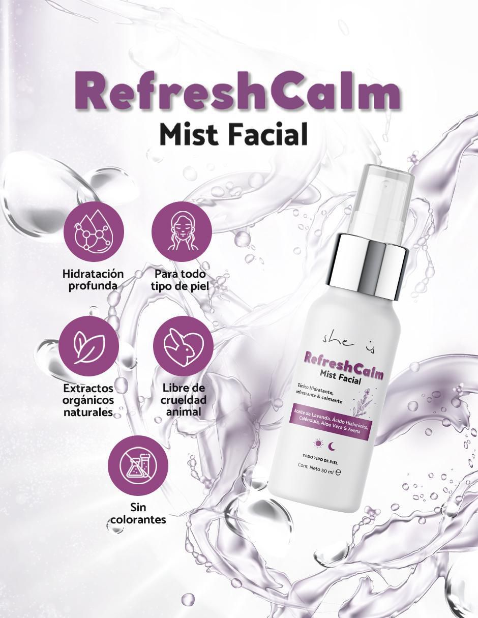 Tónico hidratante Refresh Calm facial hidratante reparador