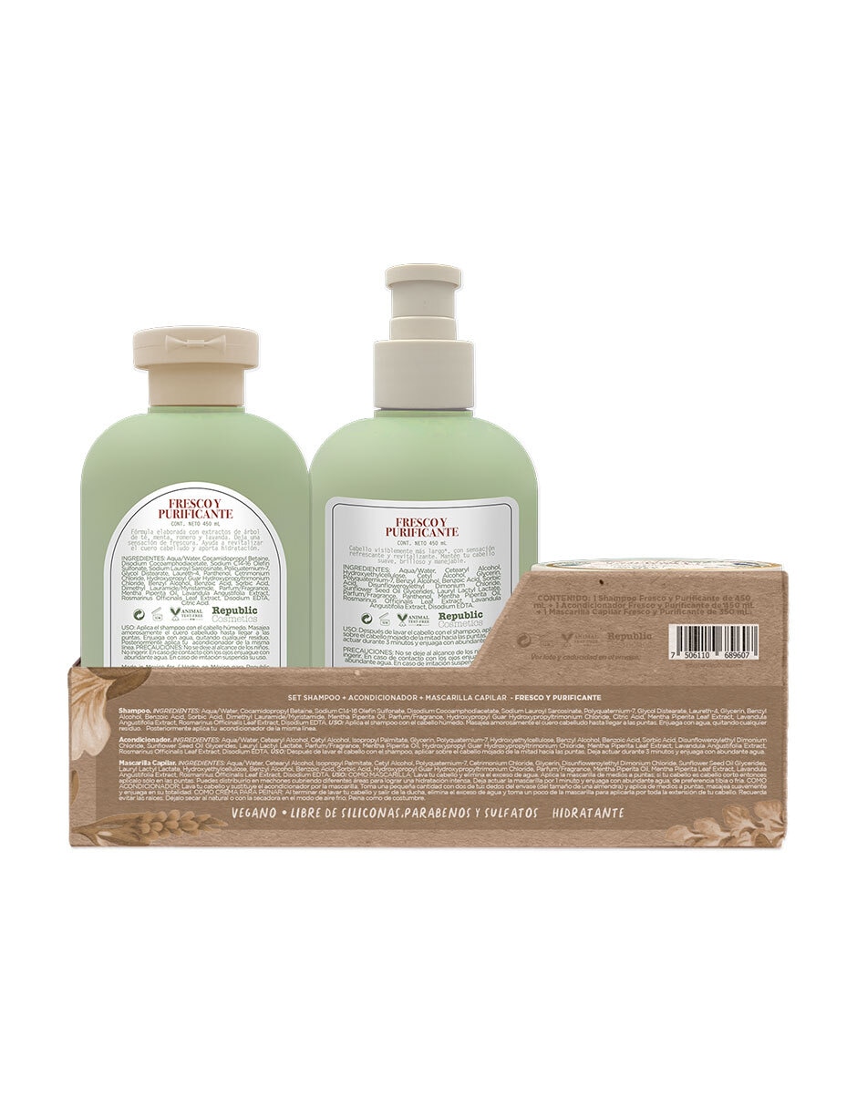 Set de shampoo para cabello Fresco y Purificante Set de shampoo para cabello Fresco y Purificante