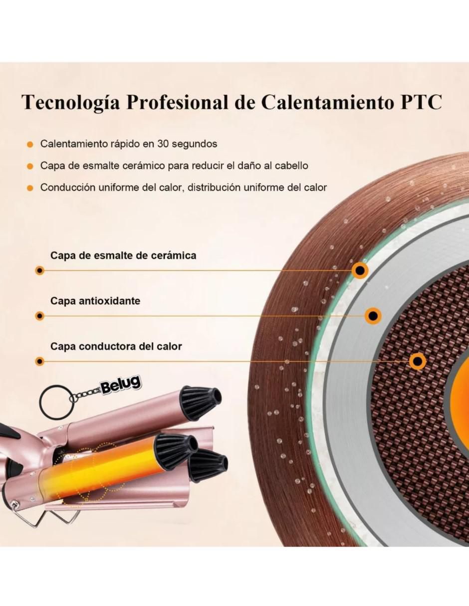 "rizadora/tenaza/kit rulos térmicos/ de cabello" sin modelo comercial 25 mm "de" cerámica 3