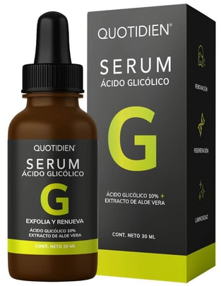 Sérum exfoliante facial Acido Glicólico + aloe vera y glicerina skin care suero facial Quotidien piel normal