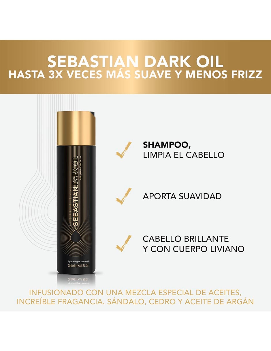 Shampoo para cabello Dark Oil Sebastian 250 ml