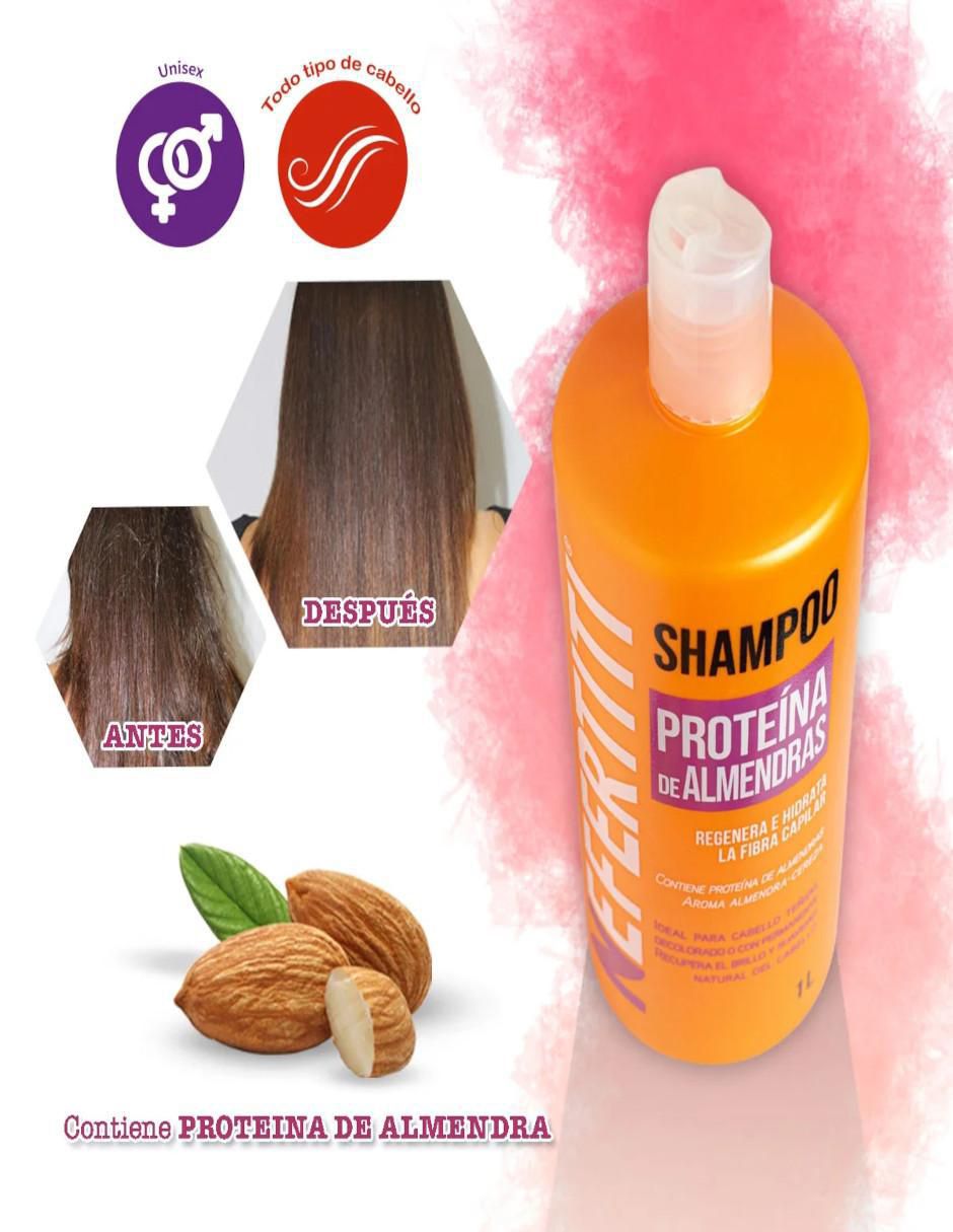 Shampoo para cabello proteína de almendras Nefertiti